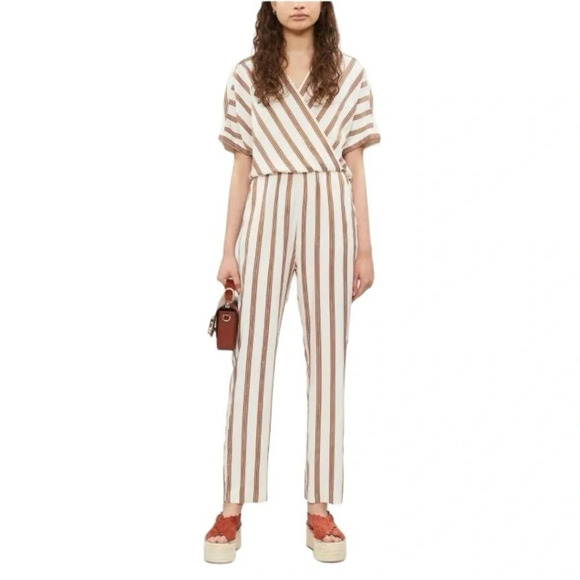 Maje Pieni Striped Jumpsuit Size 36 US Size 4/6 - Picture 3 of 14